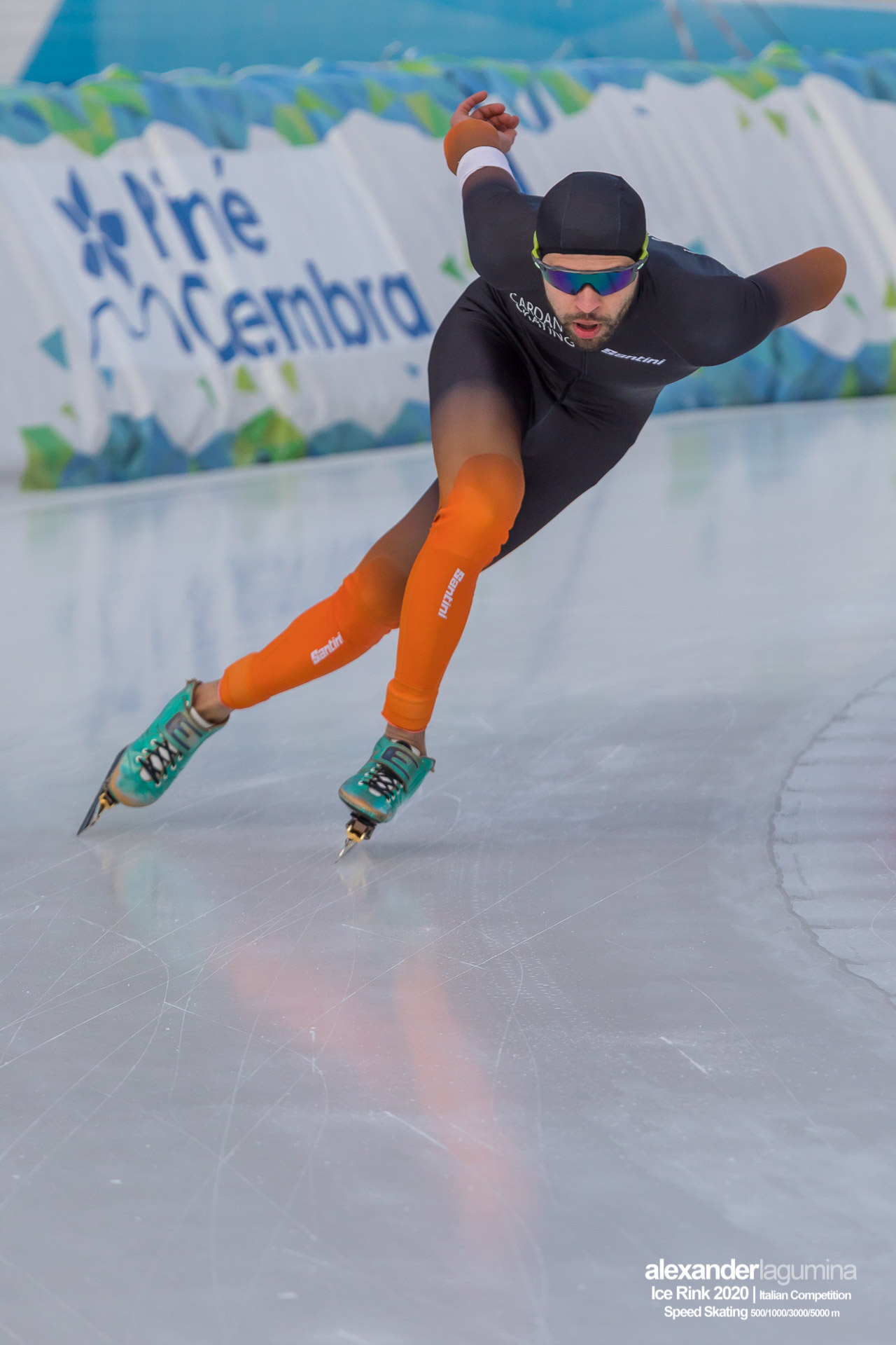 Marco De Flaviis Speed Skating Pattinaggio di Velocità Ice Rink Baselga di Pinè
